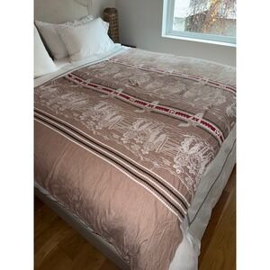 Vtg Bates Western Twin Bedspread Blanket Mid-Century‎ Americana Textile 50's